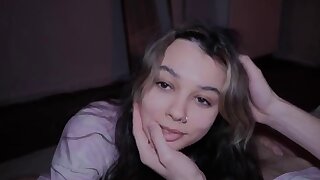 Cute petite girl captivates viewers with her exclusive deepthroating skills, swallowing every drop while making eye contact in this kinky fetish film